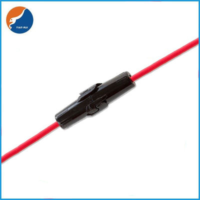 Черные расквартировывая патроны предохранителя трубопровода стекла 5x20mm встроенные с красной длиной провода 18AWG 15CM